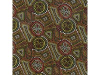 Birrong - Dot Art Gold, Red, Olive, White, Pink, Brown